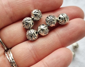 Tibetan Silver Beads 16x Round Shape Silver Jewellery Making Crafts Findings - BOHOSEASON