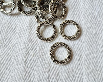 Tibetan Silver Beads Connector Rings Round x20 Jewellery Making Crafts Findings - BOHOSEASON