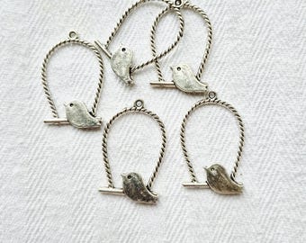 Bird Charm Silver Plated Jewellery Findings Charms - Bohoseason