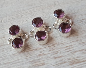 Faceted Amethyst Purple Connector Pendentifs Jewellery Findings - Bohoseason