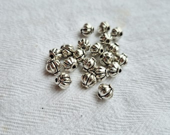Tibetan Silver Beads Pumpkin Lantern Shape Silver Jewellery Making Crafts Findings - BOHOSEASON