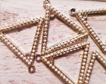 White Golden Triangle Pendant Connector 29mm Jewellery Findings Charms - Bohoseason