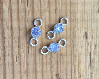 Lilac Round Faceted Connector 925 Silver Plated Jewellery Making Findings - BOHOSEASON