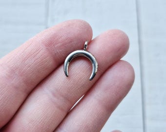 Stainless Steel Crescent Moon Pendant Silver Jewellery Findings Charms - Bohoseason