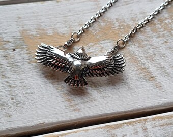 Eagle Pendant Necklace 60cm Chain Stainless Steel Non Tarnish - BOHOSEASON