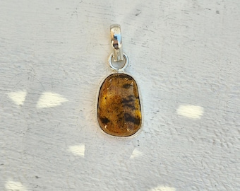 Tigers Eye Gemstone Pendant 925 Silver Plated Browns - BOHOSEASON