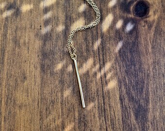 18k Gold Plated Bar Pendant Necklace Chain - BOHOSEASON