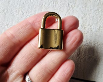 Gold Padlock Pendant 18k Gold Plated 31mm - Bohoseason