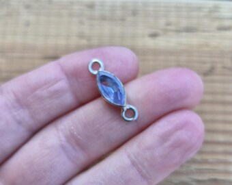 Lilac Leaf Shaped Faceted Connector 925 Silver Plated Jewellery Making  Findings - BOHOSEASON