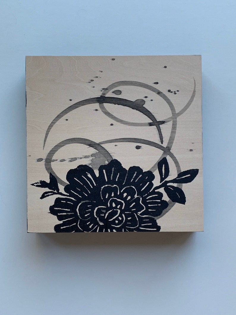 Minimalism Minimalist Wall Art Decor Minimalist Art Linoleum Print Block Print OOAK Black Modern Wall Decor Original Art Modern Art
