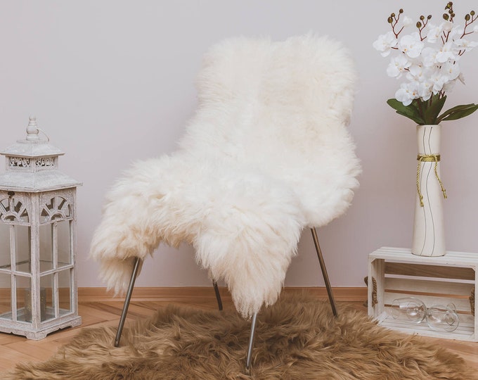 Natural White Merino Sheepskin Byproduct Leather Rug (Different Sizes) | Scandinavian Home Decor