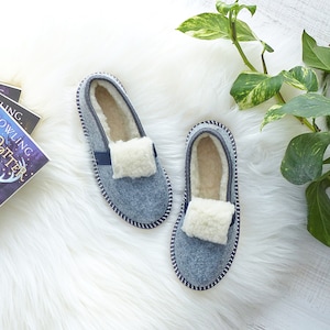 Natural Felted Slippers|Real Sheepskin Slippers|Natural Wool Boots| Home Slippers |Warm Leather Boots|Natural Sheepskin Boots| Sizes 21-34!