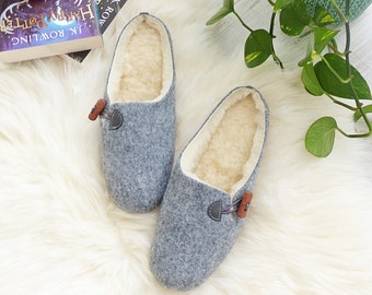 Warm Wool Felted Women's Slippers | Cozy Wool Felted Slippers Christmas Gift | Luxury  Wool Felted Home Shoes | Warm Women's Wool Fur Boots