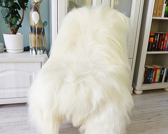 Genuine Sheepskin White Rug Pad | Birthday Gift Sheepskin Carpet |Floor Decorating Sheepskin Rug|Gift For Her Fur Rug|Gift For Him Throw Rug