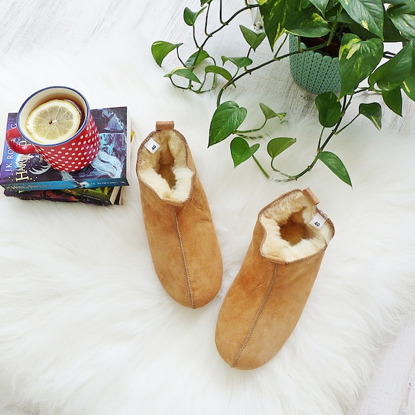 Natural Leather Slippers|Real Sheepskin Slippers|Natural Wool Boots| Home Slippers |Warm Leather Boots|Natural Sheepskin Boots| Sizes 36-48!