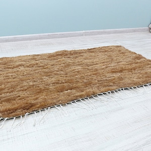 Natural Sheepskin Sidewalk, Cottage Home Decor Woven Sheepskin Rug, Real Woven Sheepskin Fur Bedroom Rug, Christmas Gift Sheepskin Throw Rug
