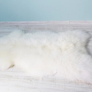 Beautiful White Real SHEEPSKIN rug Natural Humanely Sourced White Sheepskin Throw Scandinavian Style Rustic Home Decor Sheepskin Cover image 9