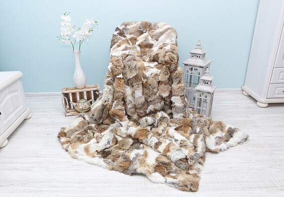Xxl Luxurious Rare Fox Fur Carpetgiant Rabbit Fur Rug Etsy