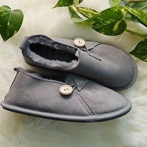 Natural Leather Slippers|Real Sheepskin Slippers|Natural Wool Boots| Home Slippers Gift For Her | Warm Leather Boots|Natural Sheepskin Boots