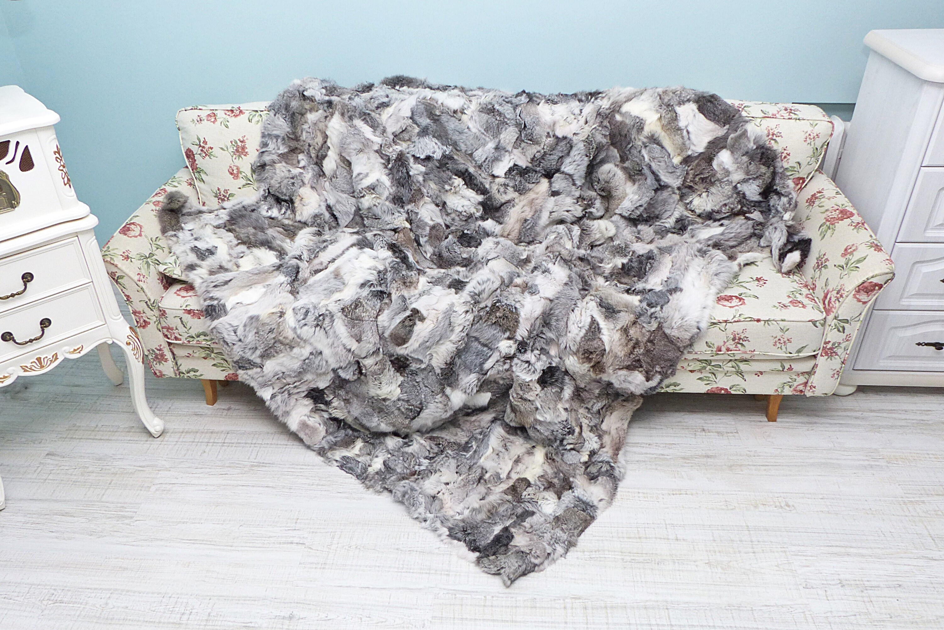 Natural Rabbit Fur Carpet GIANT RABBIT Fur Rug 220x200cm Etsy