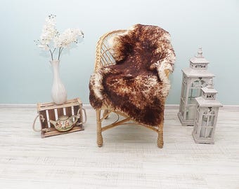 Natürliches Mufflon Schaffell Teppich: Echter Wolfsfell Sofa Bezug