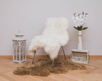 Original Natural SHEEPSKIN rug.  Humanely Sourced White Sheepskin Throw. Christmas Gift. Scandinavian Style. Home&Living. Rustic Home Decor