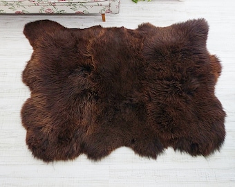 Triple Sheepskin Rug, Genuine Natural Wool, Plush Area Rug (46x62 Inches)