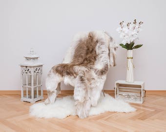 Scandinavian Reindeer Byproduct Hide Rug: Real Leather Throw, Viking Decor (150cm x 100cm)