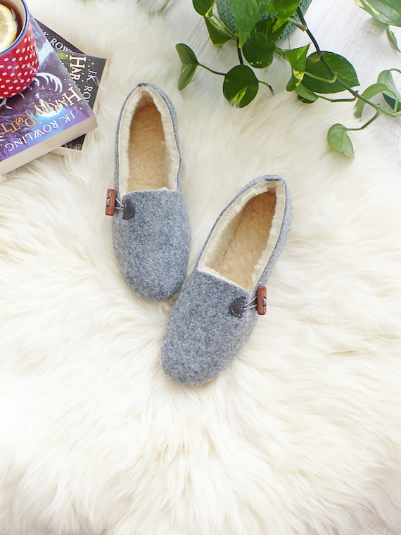 Home Office Komfort warme Damen – Filzhausschuhe Weihnachtsgeschenk Filzwolle – Ballerinas Weinweihungsgeschenk Frauen Heimschuhe aus Wolle