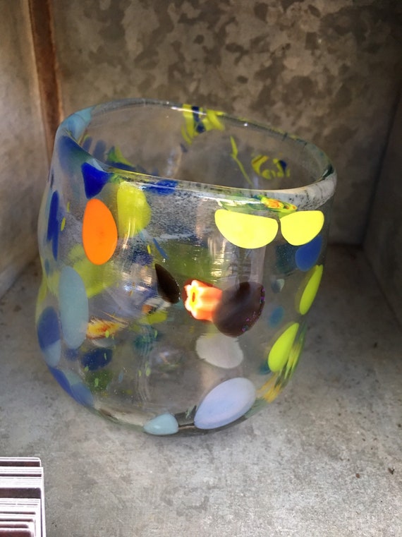 Hand blown whiskey glass tumbler