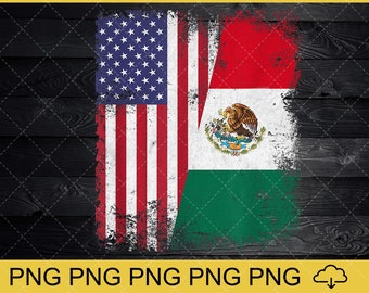 Download Mexican Usa Flag Etsy