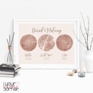 Hallo will Sie ich tun 3 Herz Karte Boho Stil, Digitaldruck, Met Verlobte verheiratet, erste Jahrestagsgeschenk, Last-Minute-Geschenk, Baumwolle Hochzeit