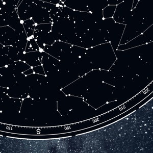 Star Map by Date Print, Night Sky Print, First Anniversary Gift, Custom ...
