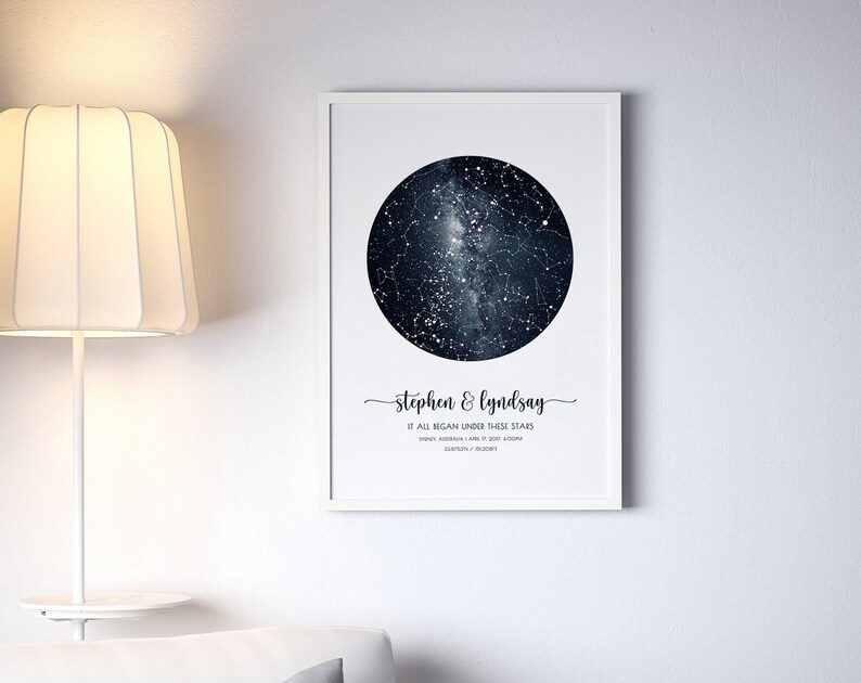 Night Sky Print | Constellation Map | Custom Star Map Digital Print ...