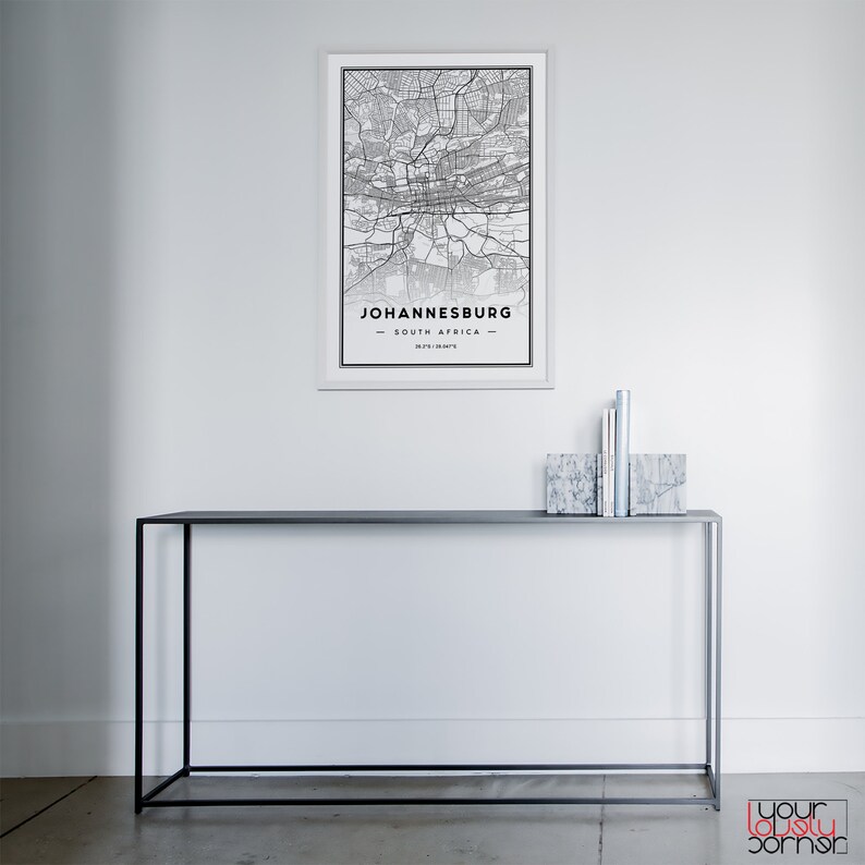 Johannesburg Poster Travel Map Print Johannesburg Gift Etsy