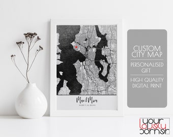 Custom Map Gift Where It All Began, Where We Met Custom City Map, Hello Will You I Do Custom Map Print