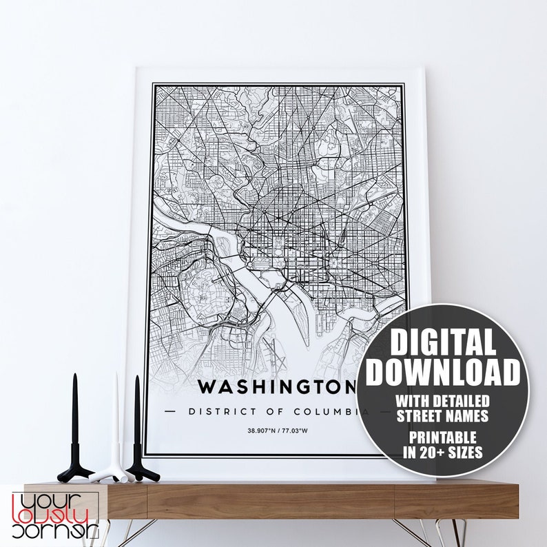 Washington DC Map Print Washington - Il 794xN.1896734698 Kwlp 