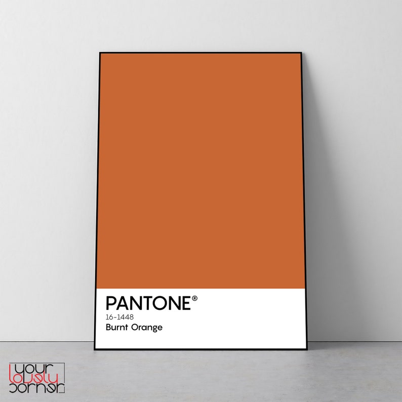 Pantone Burnt Orange Pantone Wall Art Pantone Poster Burnt Etsy