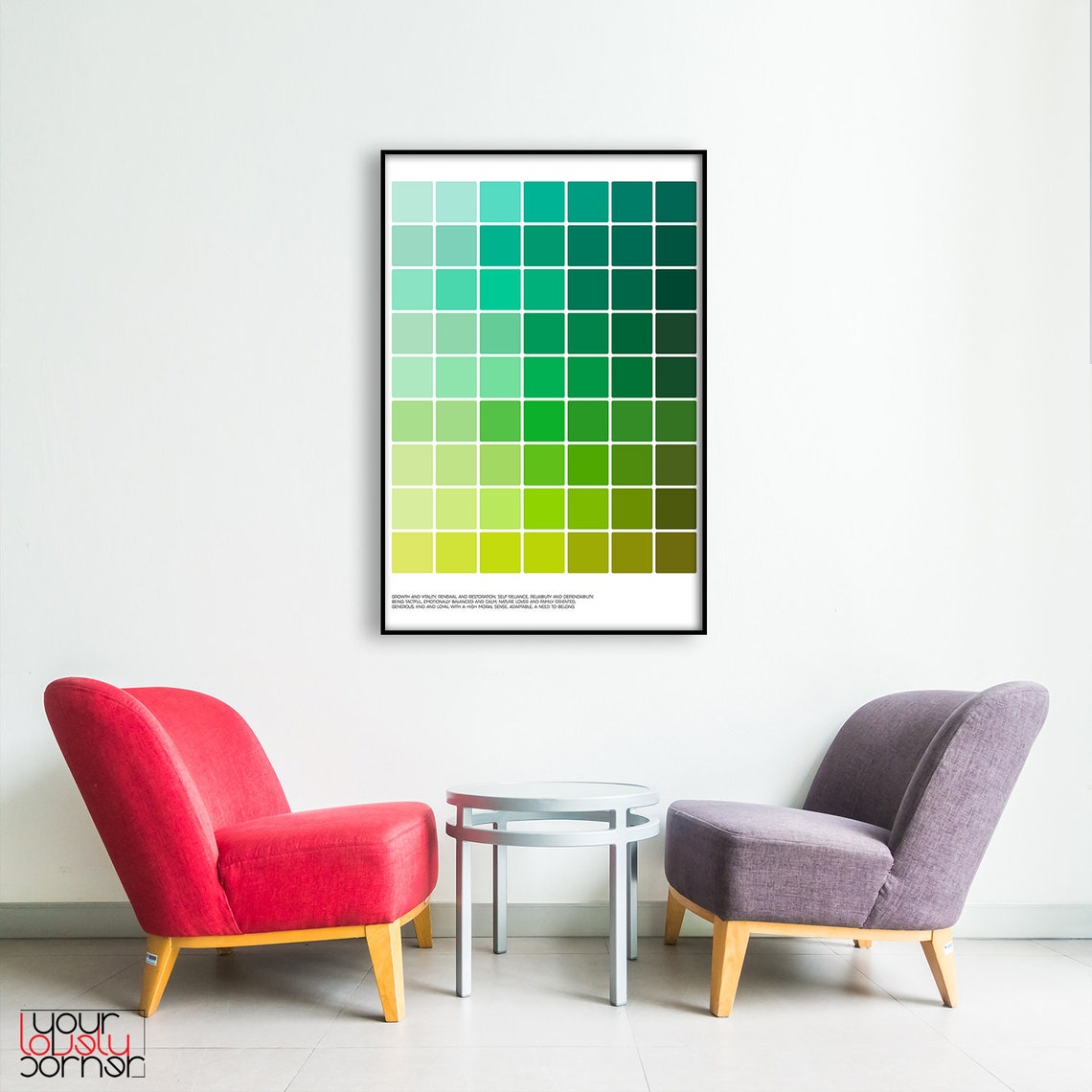 Pantone art print Modern wall art Pantone greenery Pantone | Etsy