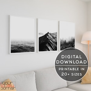 Ocean Print Gallery Wall Set, Nature Printable Set Of 3 Prints, 3 Piece Wall Art Set Of Three Prints, Landscape Print Set, Photography Print