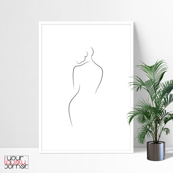 Ligne Dessin Nude Art Silhouette Dessin Femme Nue Etsy