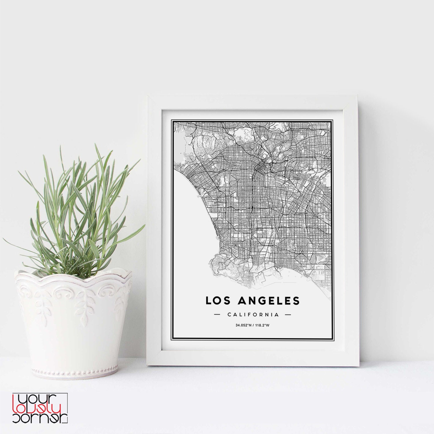 Los Angeles Map Print LA Map Print Map Of Los Angeles Los Etsy