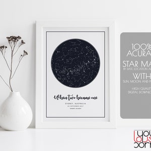 Custom Night Sky Map Print, Star Map Digital, Star Map Printable wall art, Anniversary Star Map, Star Map By Date, Personalized Wedding Gift