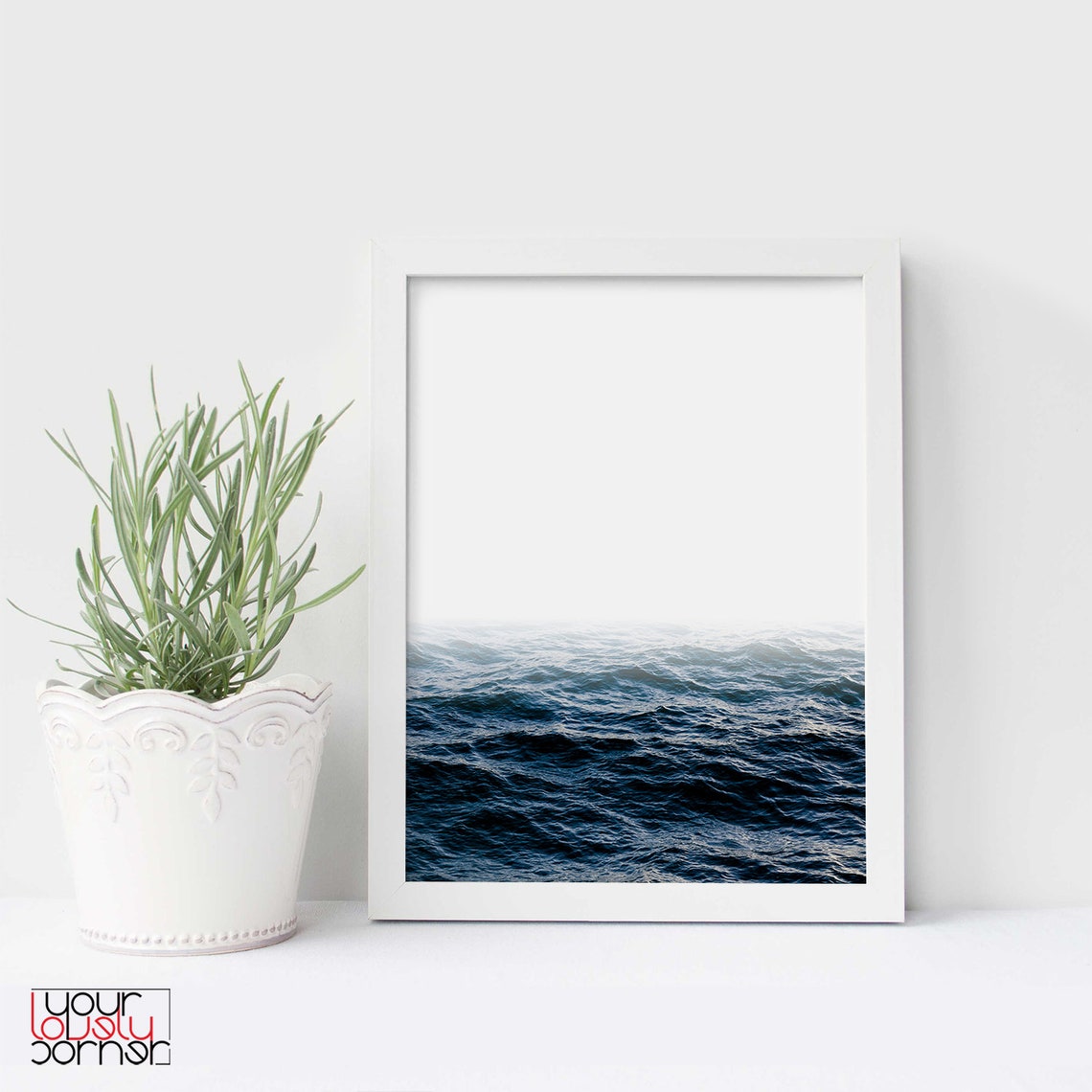 Ocean Wall Art Water Minimalist Digital Print Waves Etsy