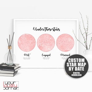 Cadeau du premier anniversaire pour le couple, dates de relation, cadeau du 1er anniversaire, cadeau personnalisé, rencontré marié marié carte numérique star par date