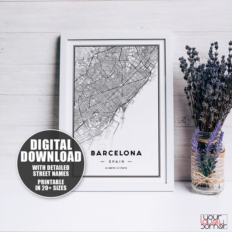 Barcelona Map Print Printable Map - Il 794xN.1943883035 S732 