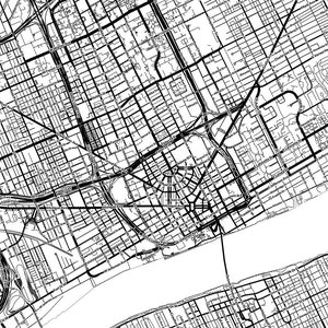 Detroit Map Print, Detroit Poster, Detroit Map Art, Printable Map of Detroit, Detroit Street Map ...