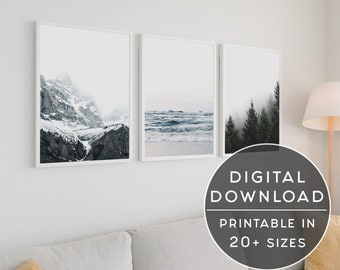 Ocean Landscape Photography Print Set: Nature Gallery Wall (Digital Download)