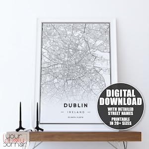 Dublin Map Print, Dublin Ireland Map, Dublin City Map Print,  Dublin Posters, Printable Map Of Dublin, Wall Art, Dublin Map Poster