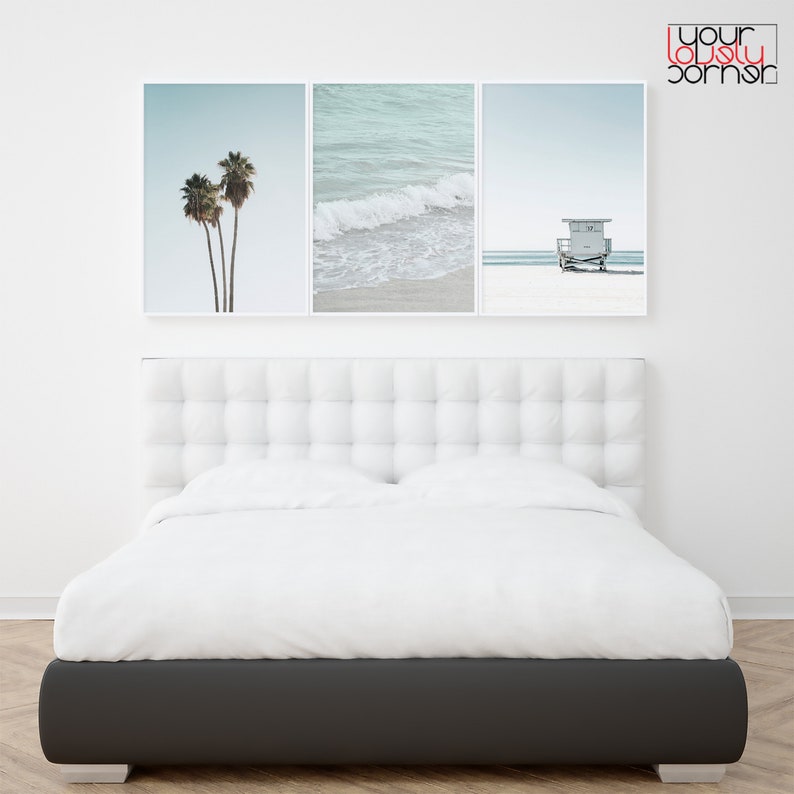 Beach Print Set of 3 Prints Coastal Printable Wall Art Ocean Etsy